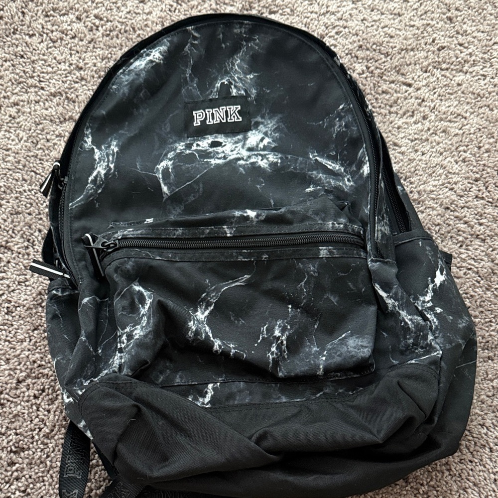 PINK Victoria's Secret Marble Pattern Backpack